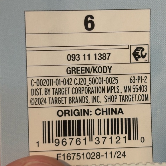 Toddler Kody Sandals - Cat & Jack™ Green 6t Hook and Loop 72s NEW - Picture 6 of 6